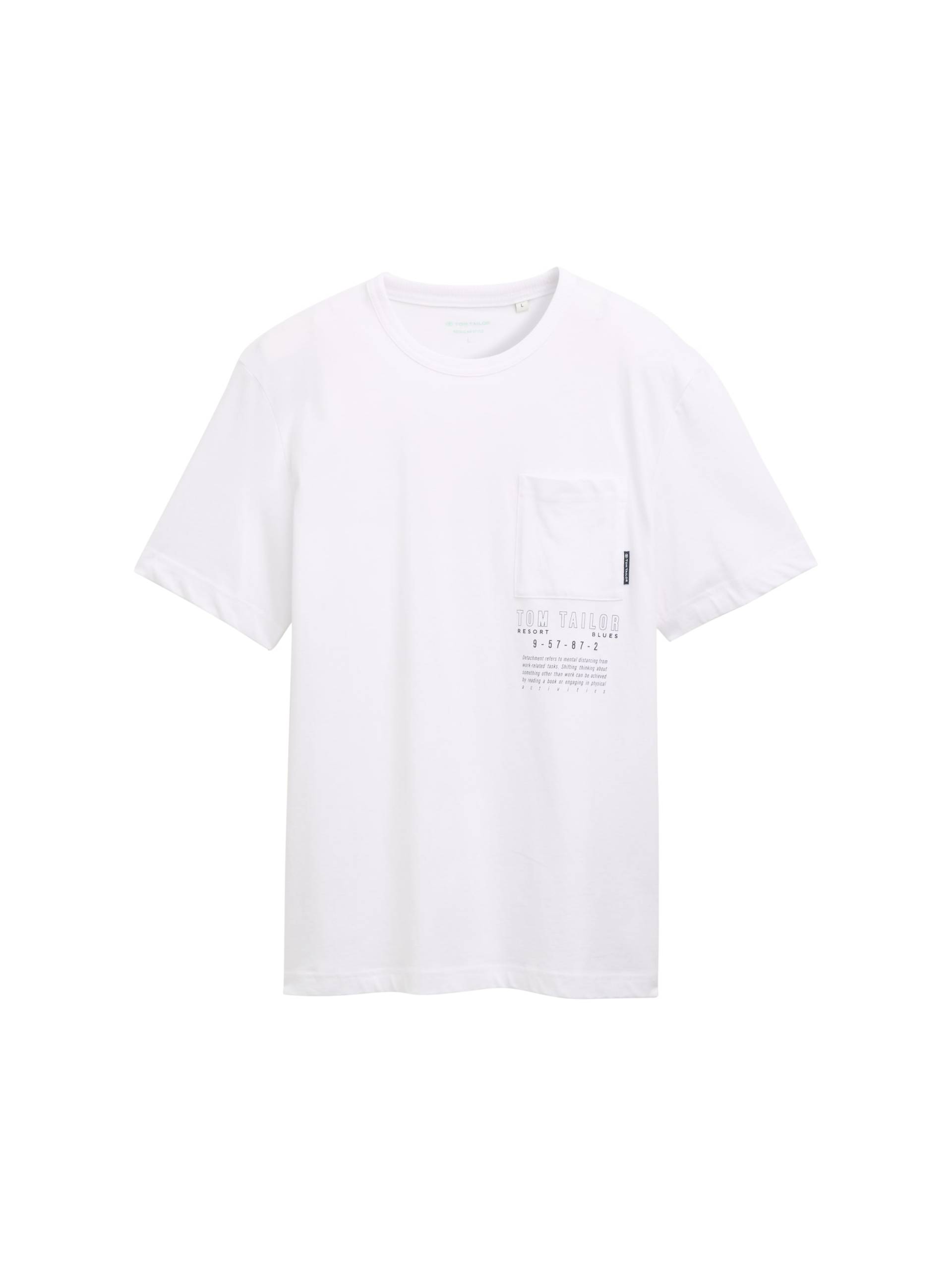Tom Tailor - T-Shirt mit Brusttasche white - Gr. - M von Tom Tailor