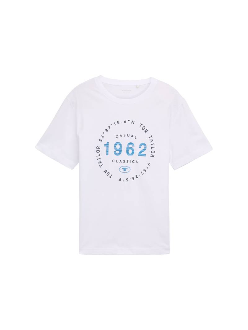 Tom Tailor - T-Shirt mit Logo-Print white - Gr. - XXXL von Tom Tailor