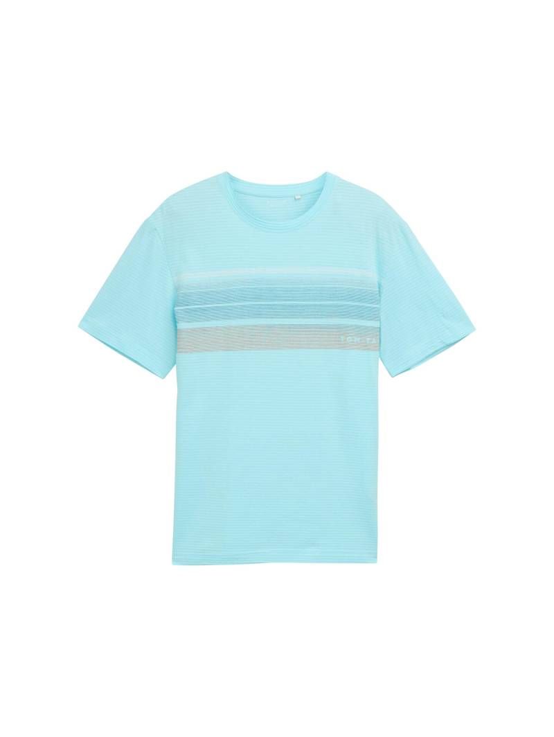 Tom Tailor - T-Shirt mit Print caribbean turquoise - Gr. - XXXL von Tom Tailor