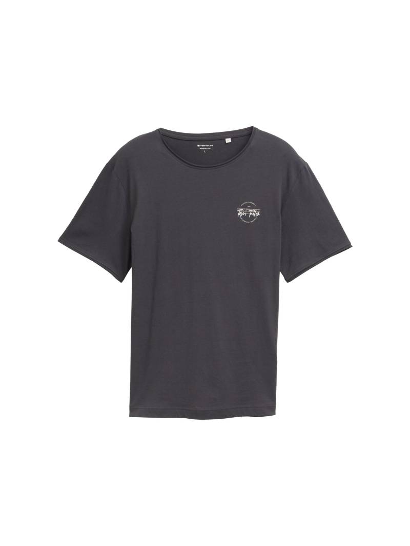 Tom Tailor - T-Shirt mit Print tarmac grey - Gr. - XL von Tom Tailor