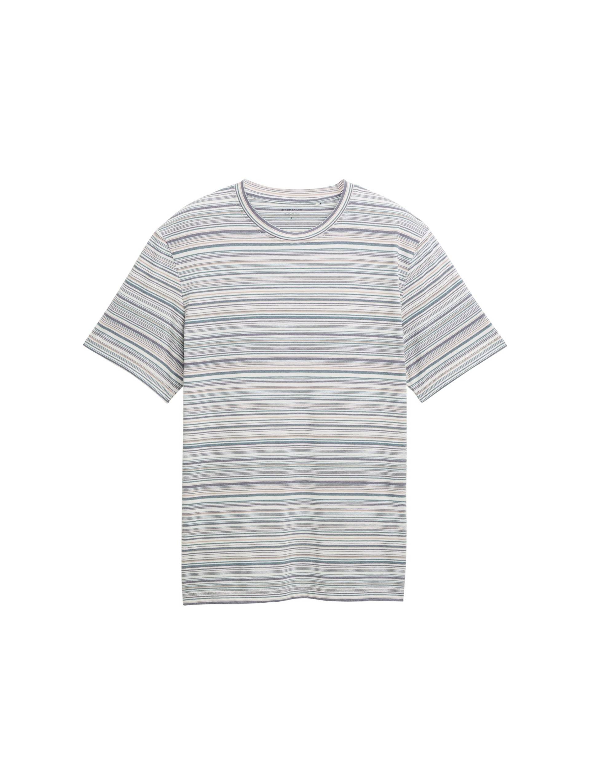 Tom Tailor - T-Shirt mit Streifenmuster white multicolor stripes - Gr. - XXL von Tom Tailor