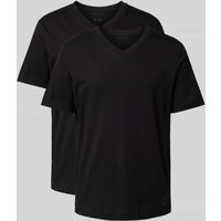 Tom Tailor T-Shirt mit V-Ausschnitt im 2er-Pack in Black, Größe L von Tom Tailor