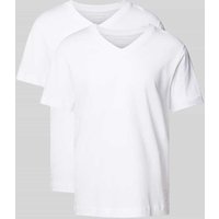 Tom Tailor T-Shirt mit V-Ausschnitt im 2er-Pack in Weiss, Größe S von Tom Tailor