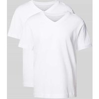 Tom Tailor T-Shirt mit V-Ausschnitt im 2er-Pack in Weiss, Größe XXL von Tom Tailor
