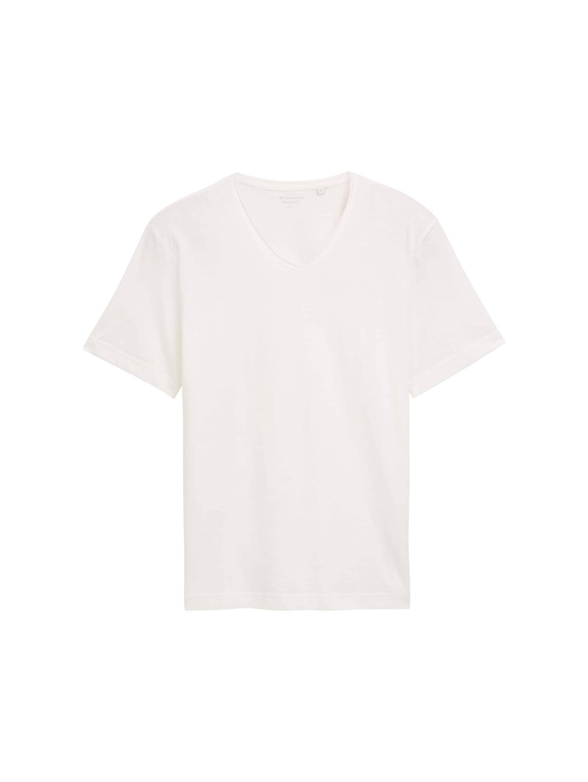 Tom Tailor - T-Shirt mit V-Ausschnitt off white - Gr. - XXL von Tom Tailor