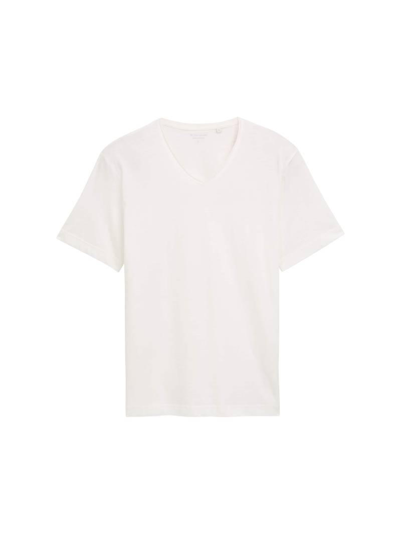 Tom Tailor - T-Shirt mit V-Ausschnitt off white - Gr. - XXL von Tom Tailor