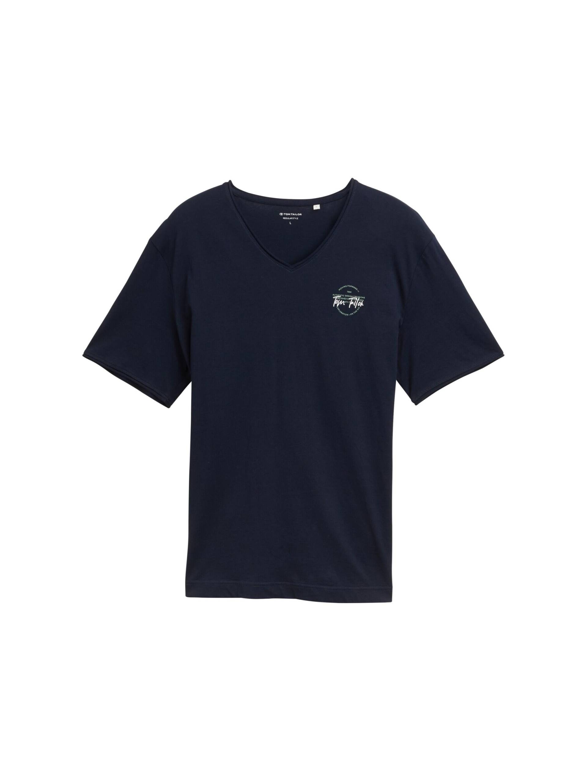Tom Tailor - T-Shirt mit V-Ausschnitt sky captain blue - Gr. - XXXL von Tom Tailor