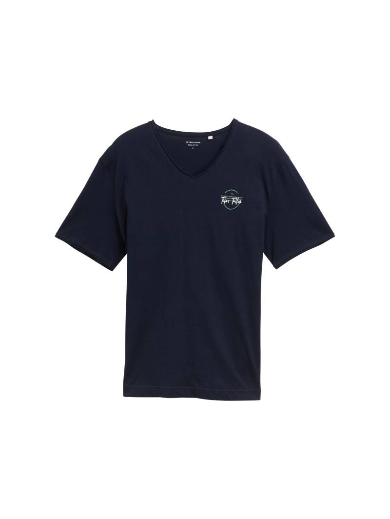 Tom Tailor - T-Shirt mit V-Ausschnitt sky captain blue - Gr. - XXXL von Tom Tailor