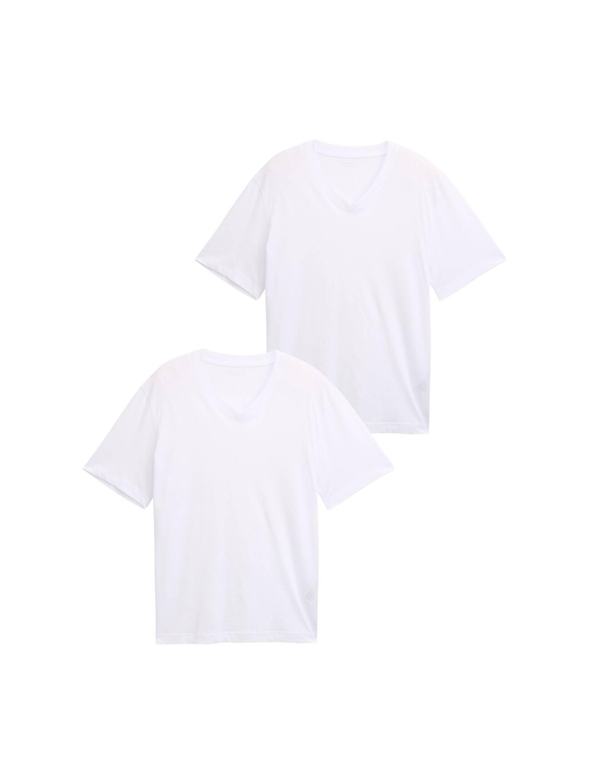 Tom Tailor - T-Shirts mit V-Ausschnitt im 2er-Pack white - Gr. - XXL von Tom Tailor