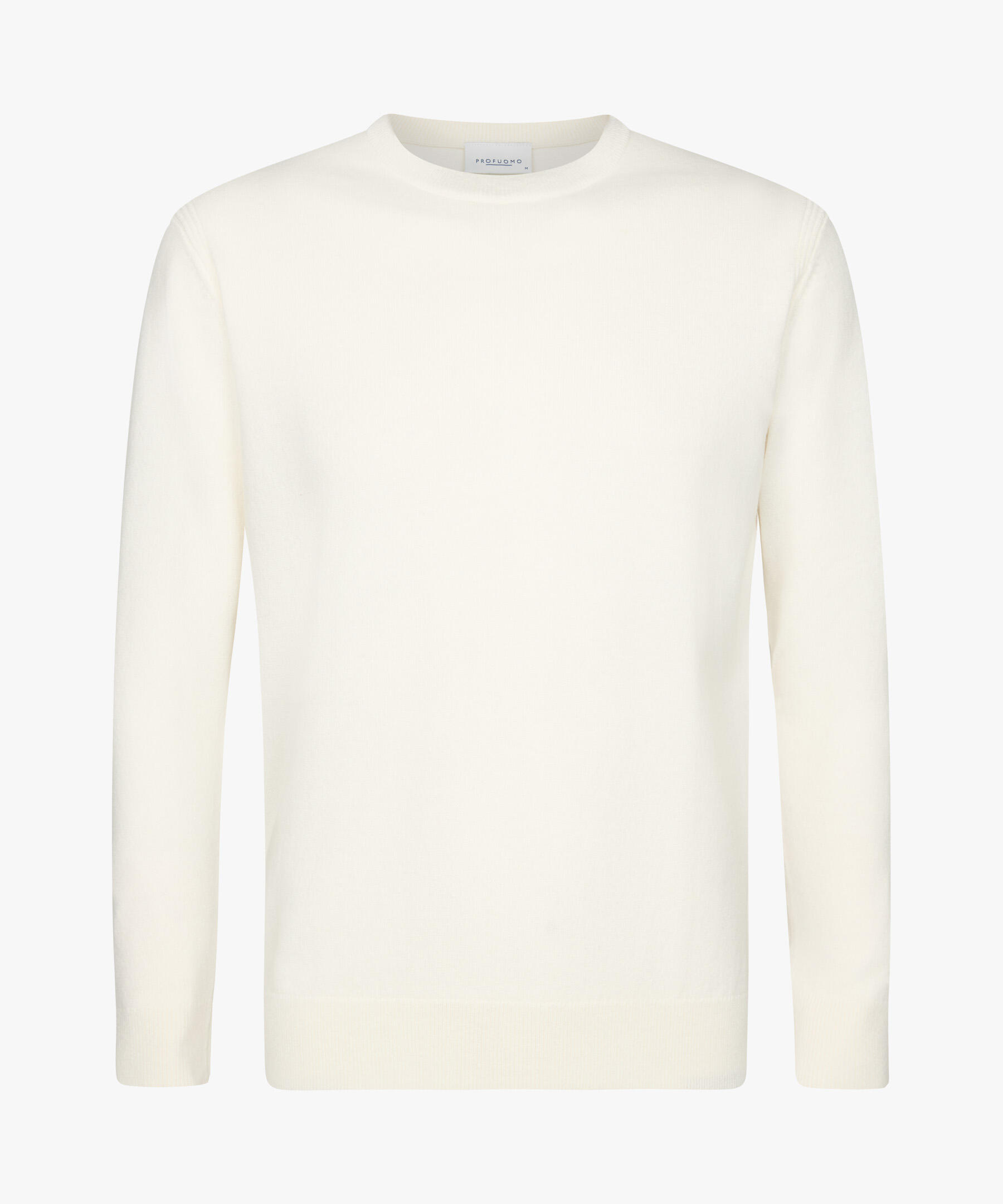 Profuomo - Creme Wollmix Rundhalsausschnitt cremeweiß - Gr. - XL von Profuomo