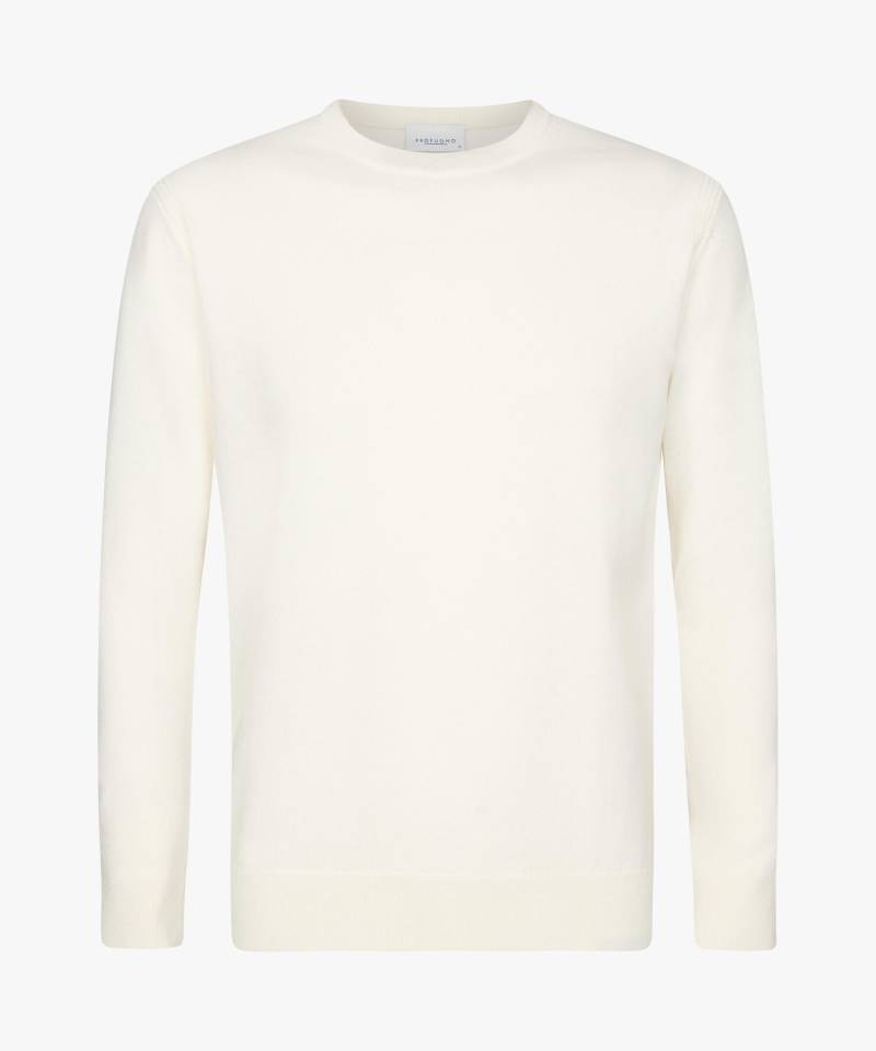 Profuomo - Creme Wollmix Rundhalsausschnitt cremeweiß - Gr. - XL von Profuomo
