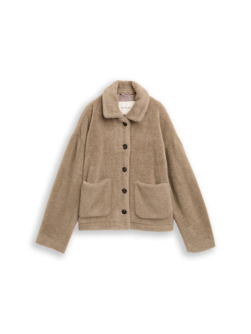 Tom Tailor - Teddy Jacke mit Taschen soft taupe grey - Gr. - S von Tom Tailor