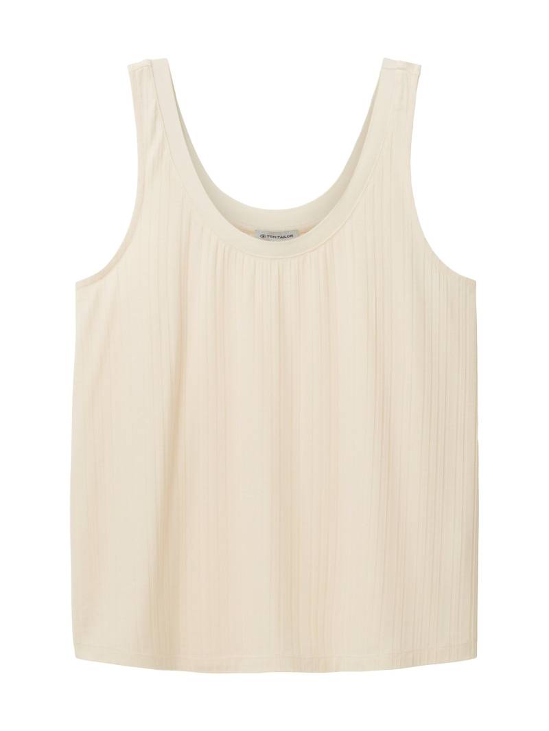 Tom Tailor - Top mit Rippstruktur ivory ecru - Gr. - S von Tom Tailor