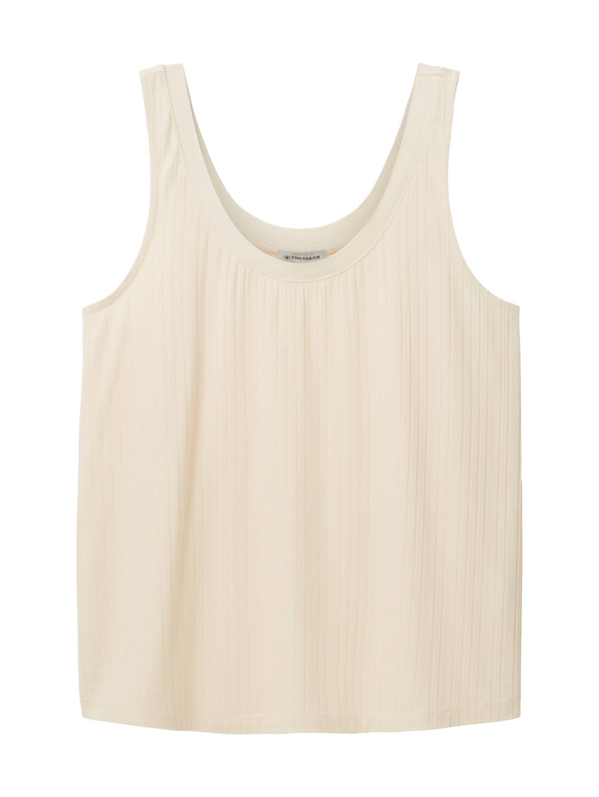Tom Tailor - Top mit Rippstruktur ivory ecru - Gr. - XS von Tom Tailor