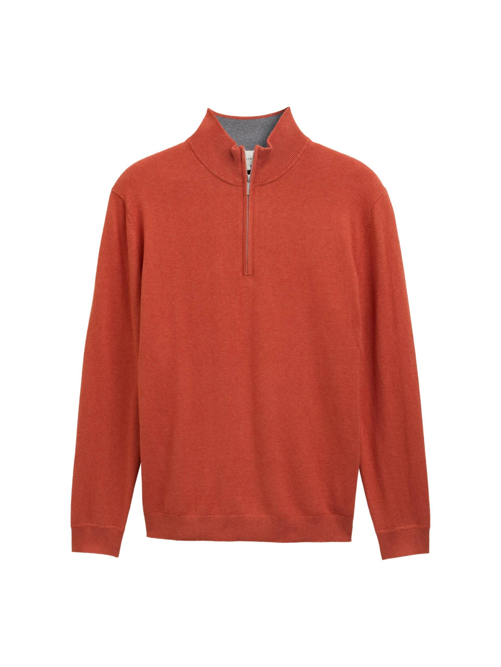 Tom Tailor - Troyer Strickpullover mit Kaschmir-Anteil rust red melange - Gr. - XL von Tom Tailor