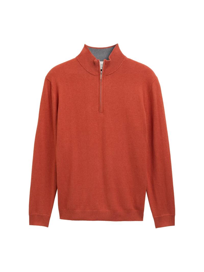 Tom Tailor - Troyer Strickpullover mit Kaschmir-Anteil rust red melange - Gr. - XL von Tom Tailor