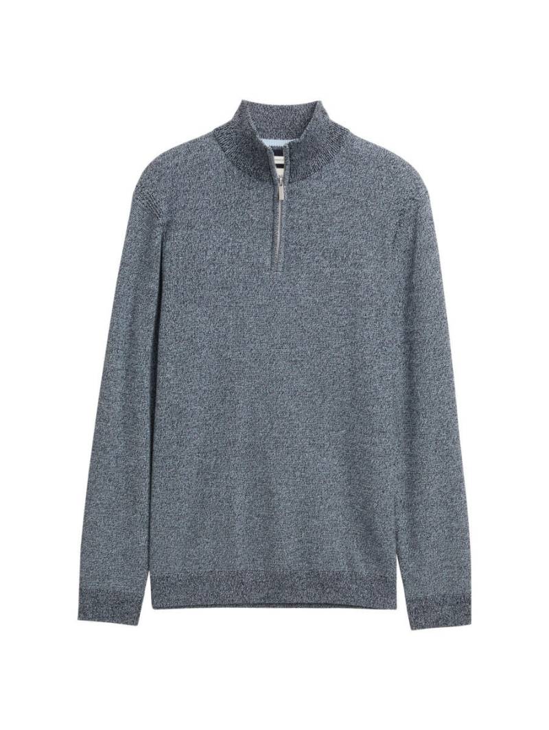 Tom Tailor - Troyer Strickpullover mit Struktur blau - Gr. - XL von Tom Tailor