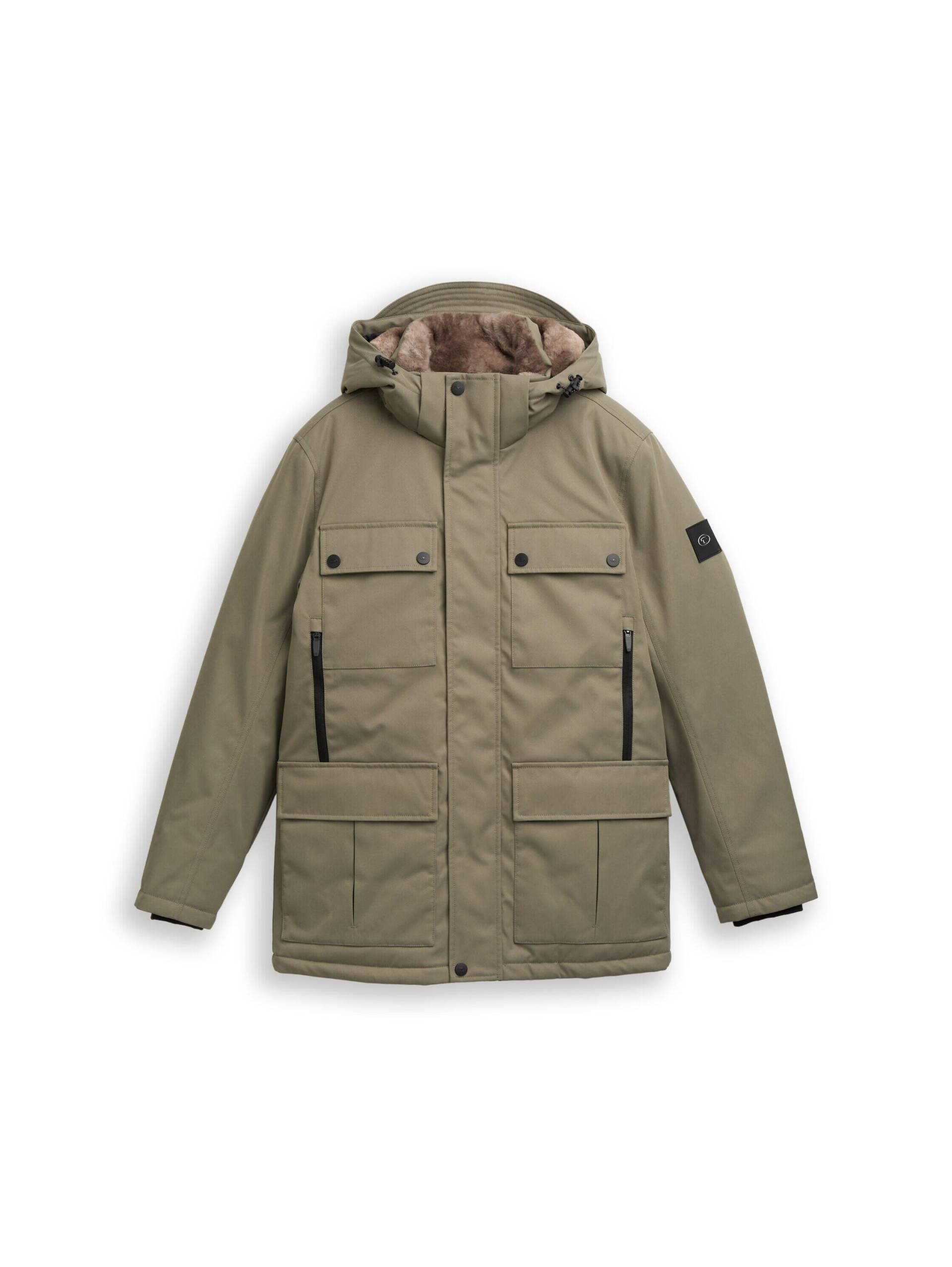 Tom Tailor - Übergangsjacke mit aufgesetzten Taschen smokey olive green - Gr. - L von Tom Tailor