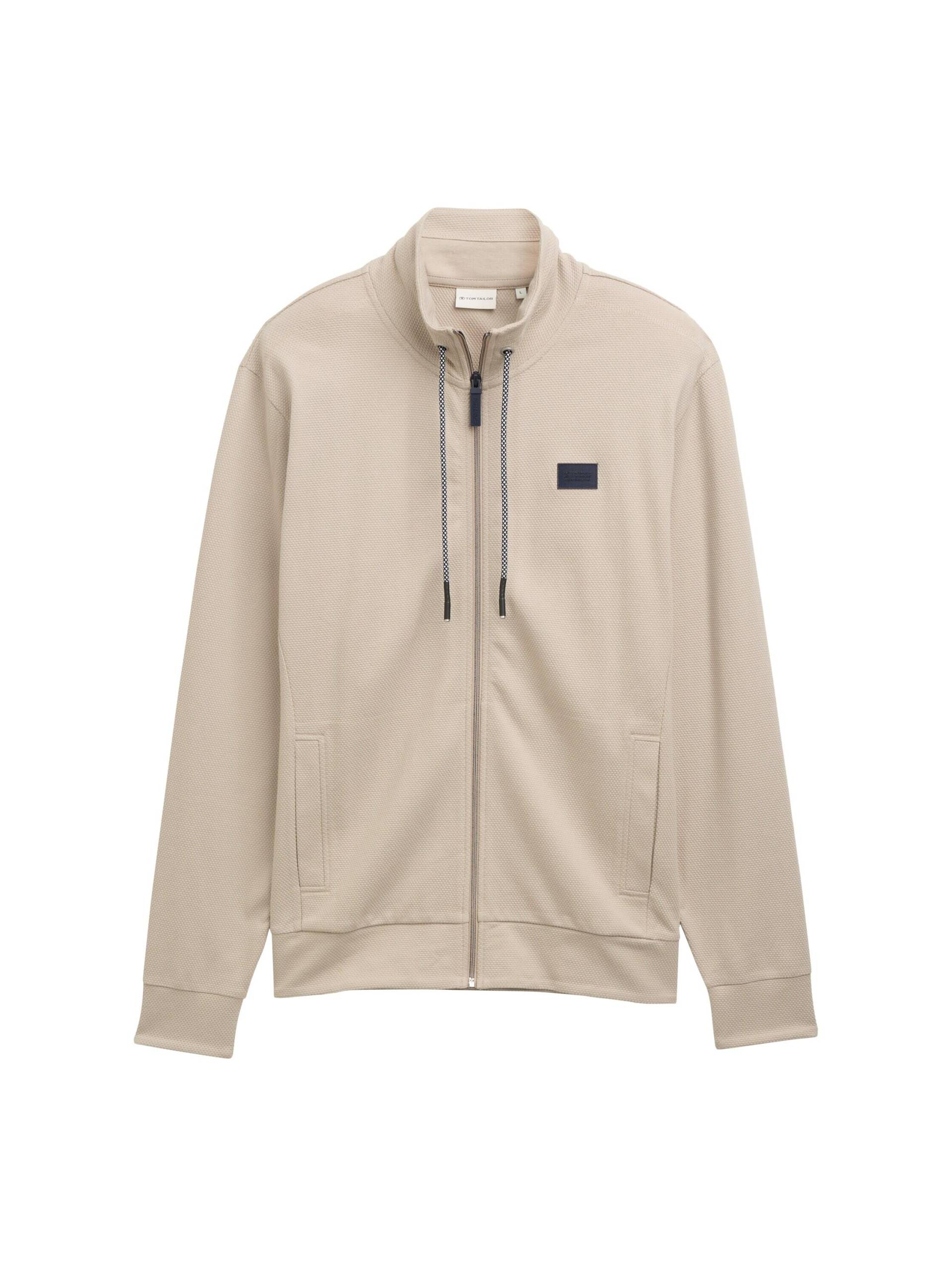 Tom Tailor - Ultralight Sweatjacke mit Stehkragen light cashmere - Gr. - S von Tom Tailor