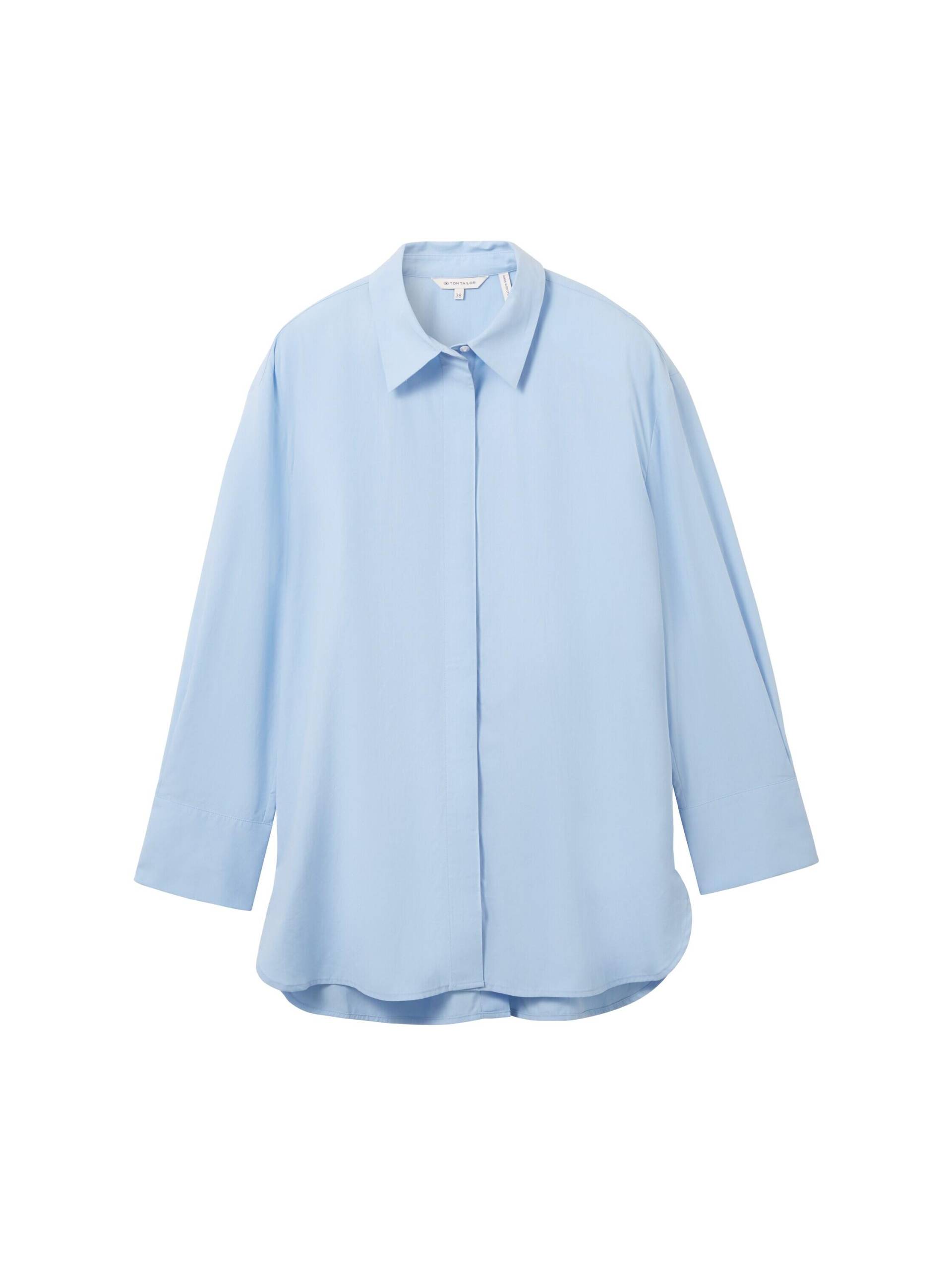 Tom Tailor - Unifarbene Bluse mit TENCEL(TM) Lyocell light fjord blue - Gr. - 36 von Tom Tailor