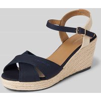 Tom Tailor Wedges mit Label-Stitching in Marine, Größe 41 von Tom Tailor