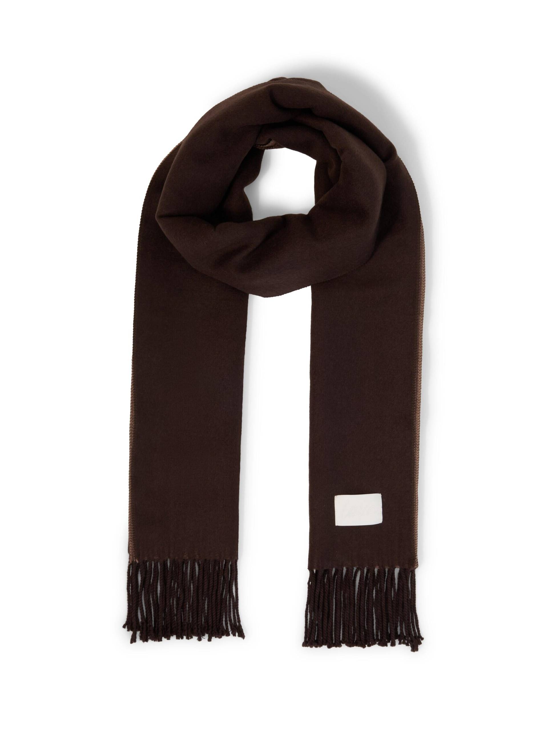 Tom Tailor - Wendeschal mit Fransen java dark brown - Gr. - OS von Tom Tailor