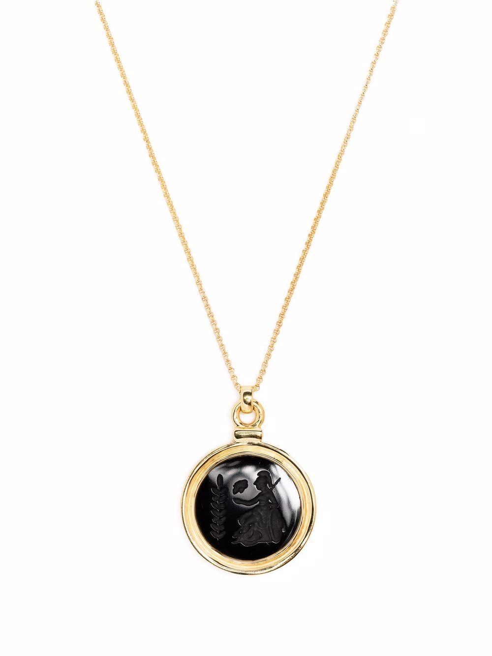 Tom Wood Athena Halskette mit Onyx-Anhänger - Gold von Tom Wood