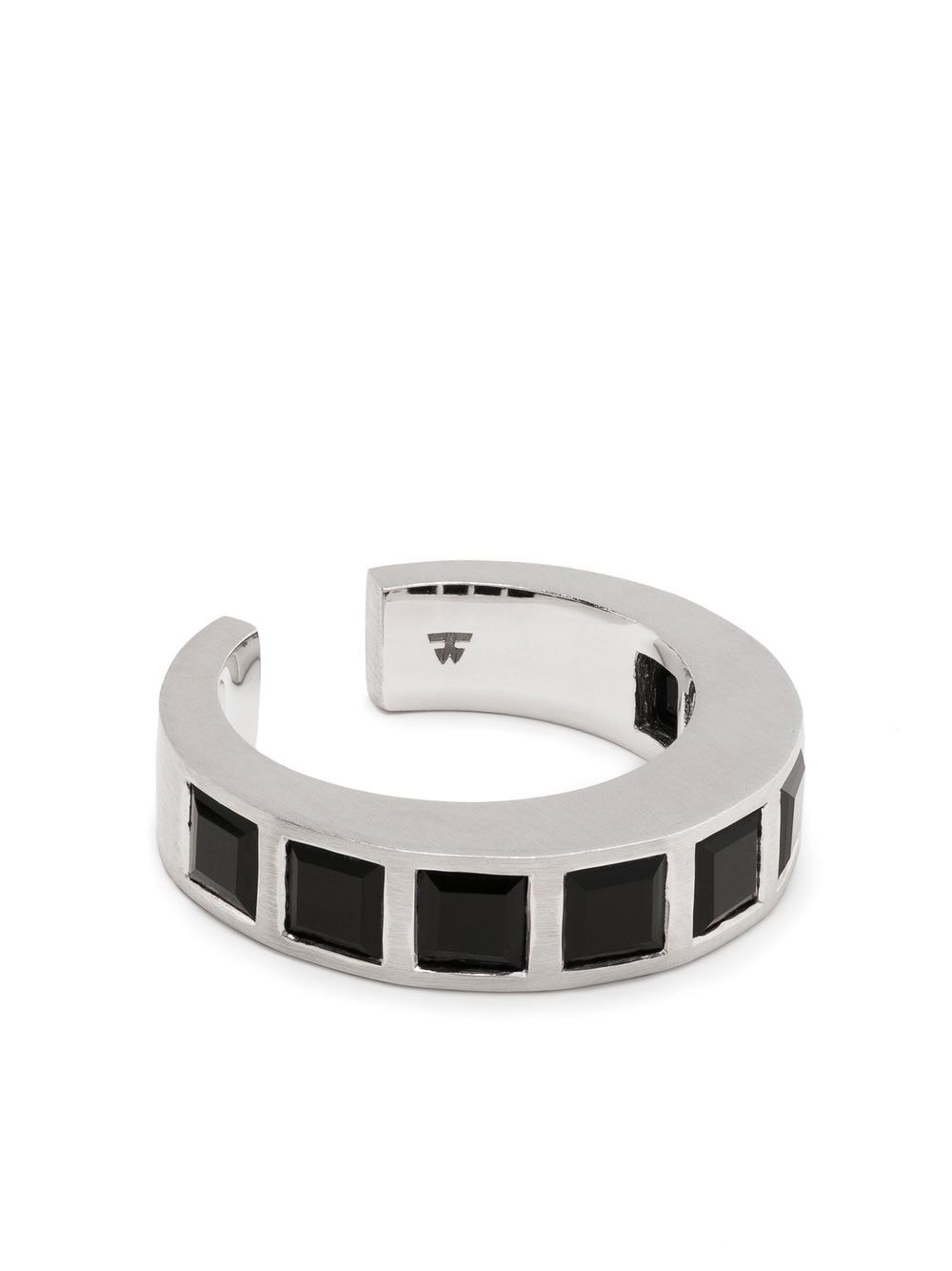 Tom Wood Arch Square Ring mit Onyx - Silber von Tom Wood