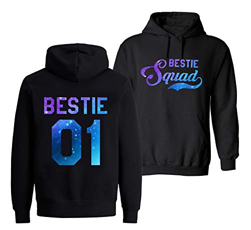 Best Friends Pullover für Zwei Mädchen Bestie Squad Beste Freunde Hoodie für 2 Sister Freundin Pulli BFF Geschenke (1 Stück - Bestie 01 - Starry Night, M) von Tom's Couples Shop