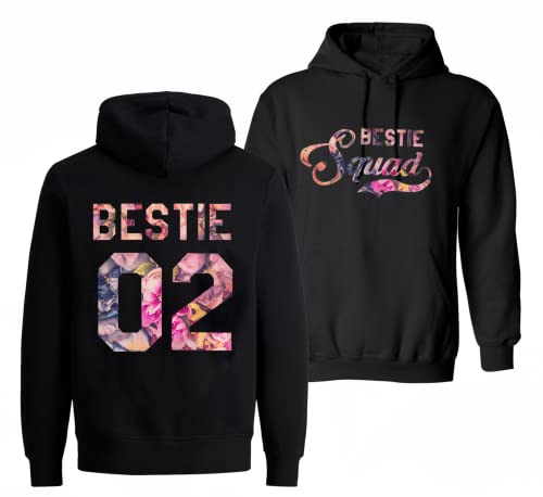 Tom's Couples Shop Best Friends Pullover für Zwei Mädchen 1 Stück Bestie Squad Beste Freunde Hoodie für 2 Sister Freundin Pulli BFF Geschenke von Tom's Couples Shop