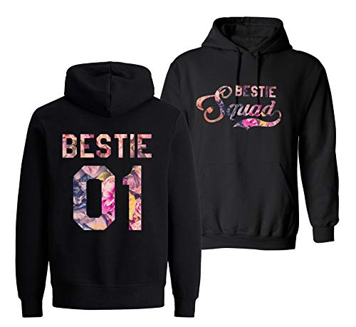 Tom's Couples Shop Best Friends Pullover für Zwei Mädchen 1 Stück Bestie Squad Beste Freunde Hoodie für 2 Sister Freundin Pulli BFF Geschenke von Tom's Couples Shop