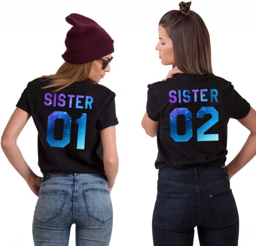 Best Friends T-Shirts für 2 Mädchen 1 Stück Sister BFF T Shirt für Zwei Beste Freunde Tshirts Freundin Geschenke von Tom's Couples Shop