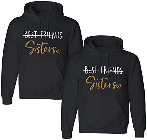 Tom's Couples Shop Sister Pullover für Zwei Mädchen 1 Stück Best Friends Pullover für 2 Sisters Schwester Beste Freunde Hoodie Freundinnen Freundschafts Pulli BFF Geschenke von Tom's Couples Shop