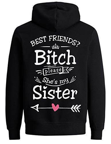 Tom's Couples Shop Sister Pullover für Zwei Mädchen 1 Stück Best Friends Pullover für 2 Schwester BFF Pullover Beste Freunde Hoodie Freundinnen Pulli Freundschaft Geschenke von Tom's Couples Shop