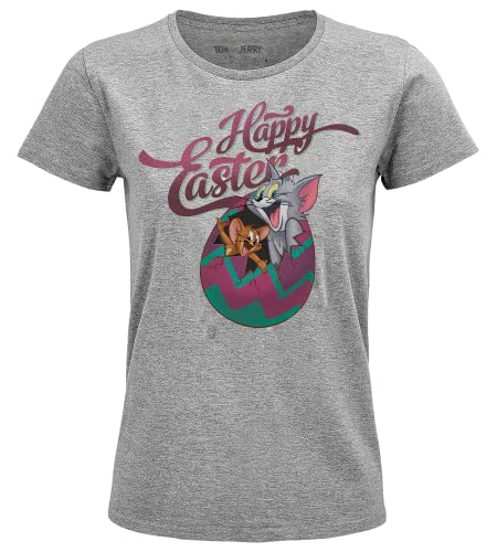 Tom&Jerry Damen Wotomjets010 T-Shirt, Grau meliert, M von Tom&Jerry