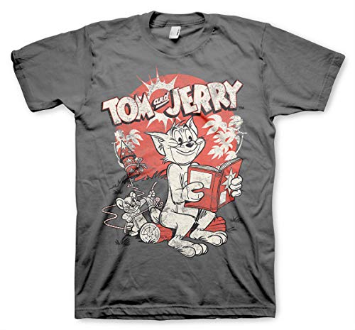 Tom & Jerry Offizielles Lizenzprodukt Vintage Comic Herren T-Shirt (Dunkelgrau), XL von Tom & Jerry