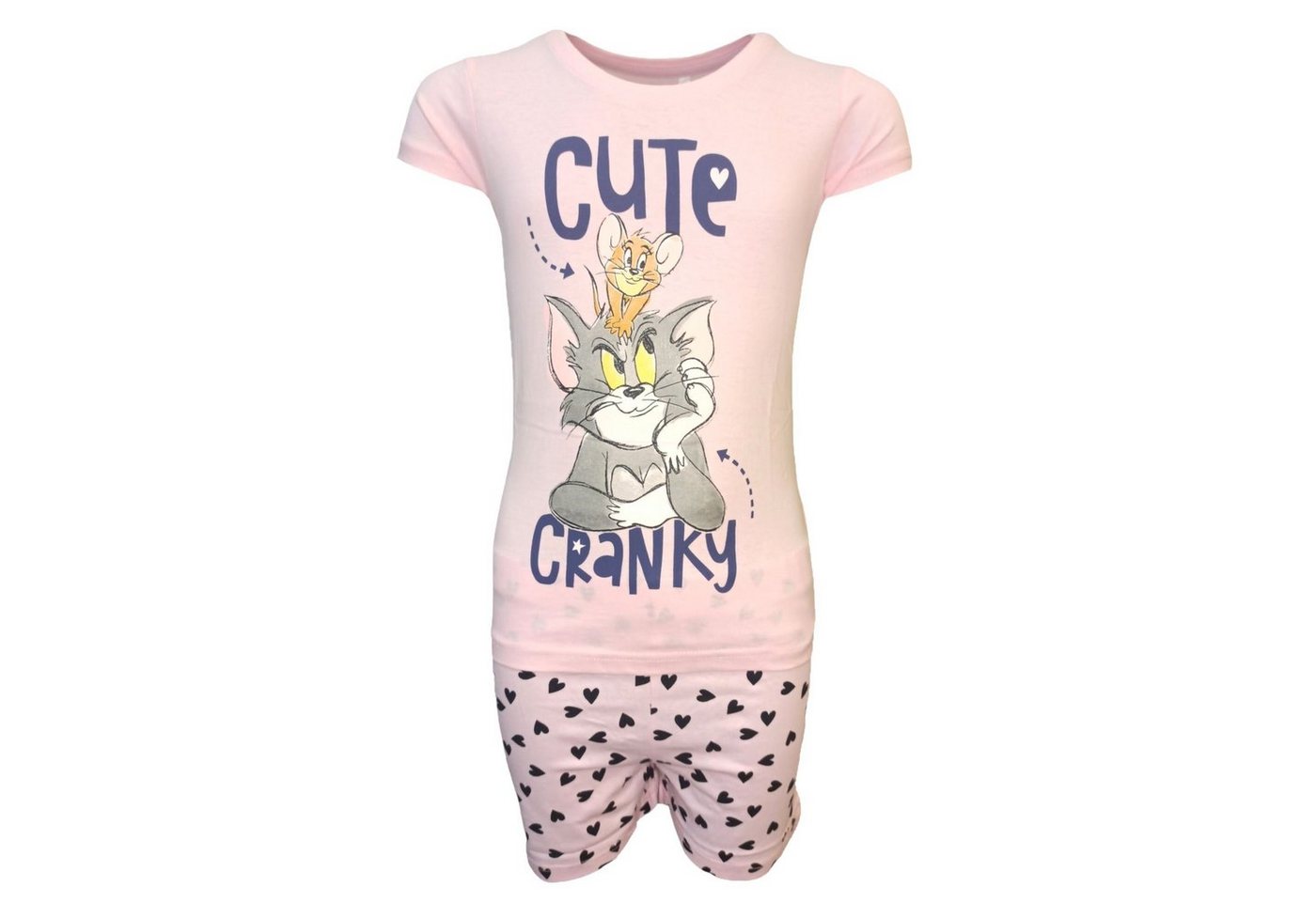 Tom & Jerry Schlafanzug cute cranky (2 tlg) Pyjama Set kurz - Mädchen Shorty aus Baumwolle Gr. 98-128 cm von Tom & Jerry