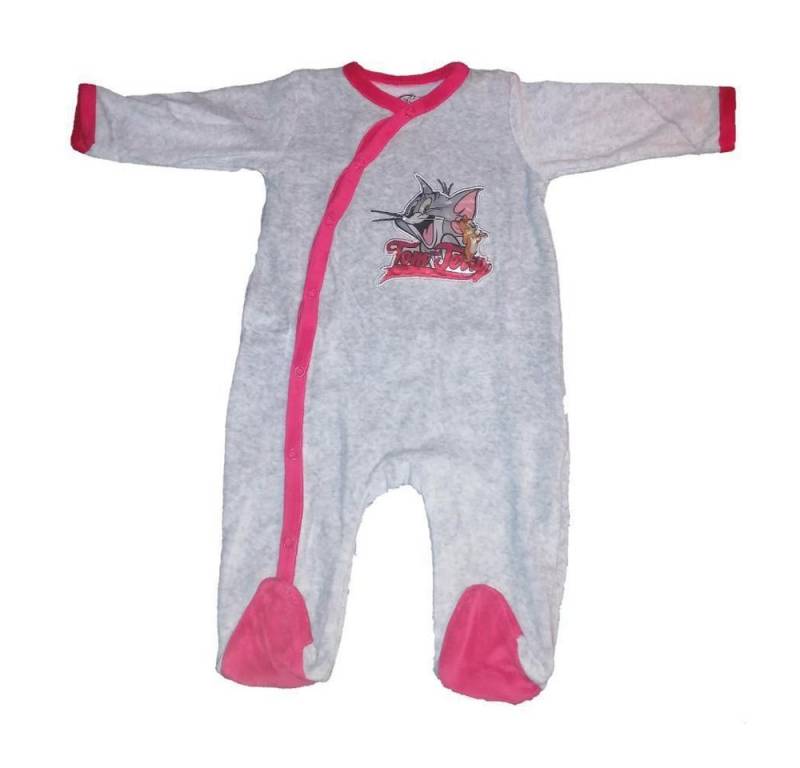 Tom & Jerry Strampler Tom und Jerry Baby & Kleinkind Strampler, Grau Velours, Größen 62-92 von Tom & Jerry