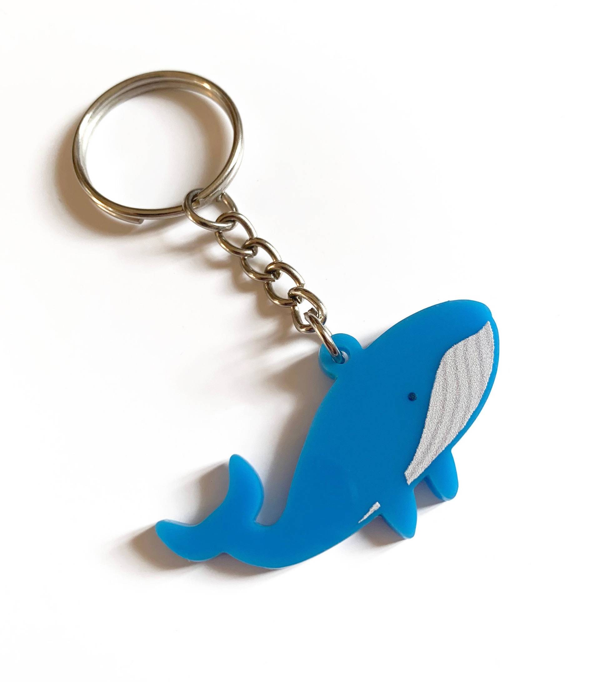 Wal-Schlüsselanhänger - Blaues Tier-Schlüsselanhänger, Niedliches Ozean-Tier, Geschenk Für Kinder, Accessoire Kleine Sea Life von TomHardwickDraws