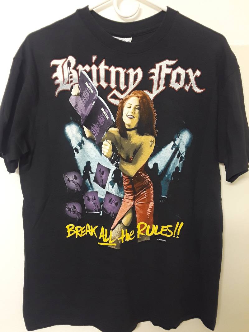 Vintage 80Er Jahre Britny Fox Brechen Der Regeln 1989-T-Shirt von TomKnightNYC