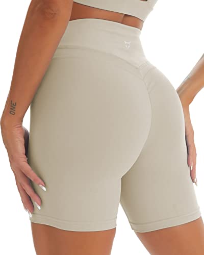 TomTiger Yoga-Shorts für Frauen, Bauchkontrolle, hohe Taille, Bikershorts, Übung, Workout, Po, Lifting Strumpfhose, kurze Hose, mink, Klein von TomTiger