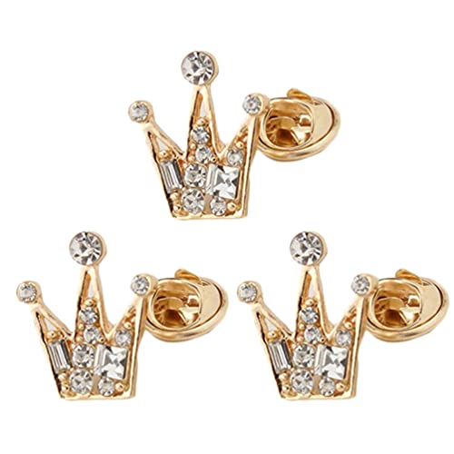 Tomaibaby 6 Pcs Mini Hochzeit Tiara Krone Corsage Brosche Kristall Strass Königin Crown Brosche Pin für Frauen Erwachsene Damen Goldene von Tomaibaby
