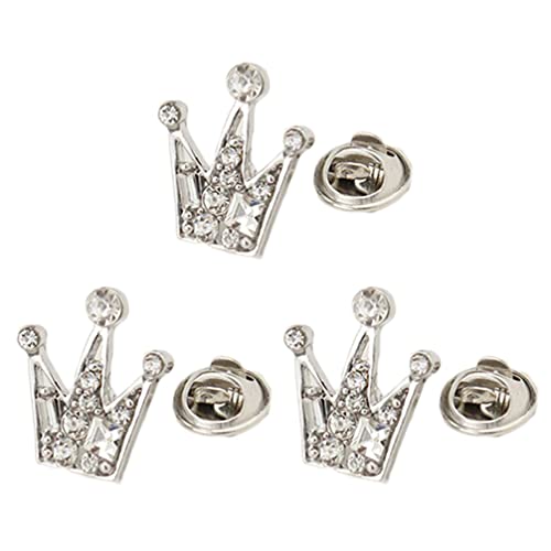 Tomaibaby 6 Pcs Mini Hochzeit Tiara Krone Corsage Brosche Kristall Strass Königin Crown Brosche Pin für Frauen Erwachsene Damen Silber von Tomaibaby