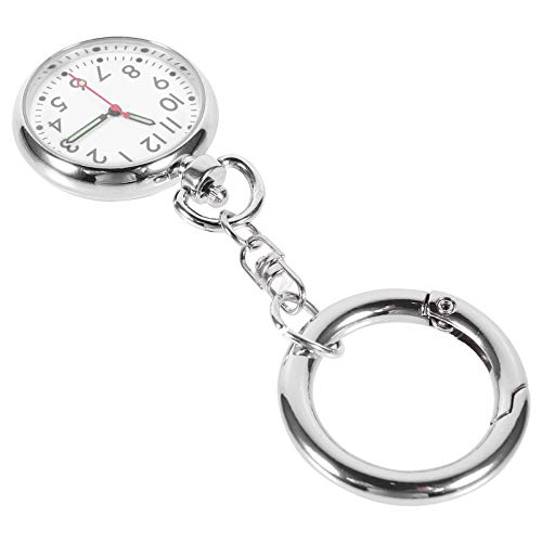 Hängender Arzt Taschenuhr Uhr Clip- Auf- Taschenuhr für Männer Frauen Glow in Dark Leuchtschwester Revers Pin Watch (Silber) von Tomaibaby