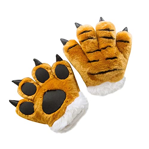 Tomaibaby Tier Pfote Handschuhe Simulation Cartoon Tier Palm Klaue Mitts Spielzeug Bär Tiger Monster Kostüm Zubehör für Frauen Und Männer von Tomaibaby