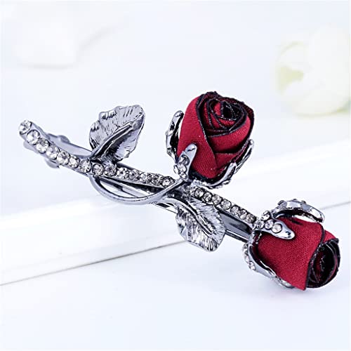 Rose Blume Damen Haarspange Platte Haar Top Clip elegante weibliche Haarspange Schmuck (A Einheitsgröße) von Tomator