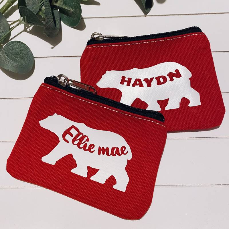 Eisbär Münzbeutel | Personalisierte Geldtasche Taschengeldbeutel Weihnachtsgeldbörse Kids Lunch Geld Kinder Urlaubs von TombellaDesigns