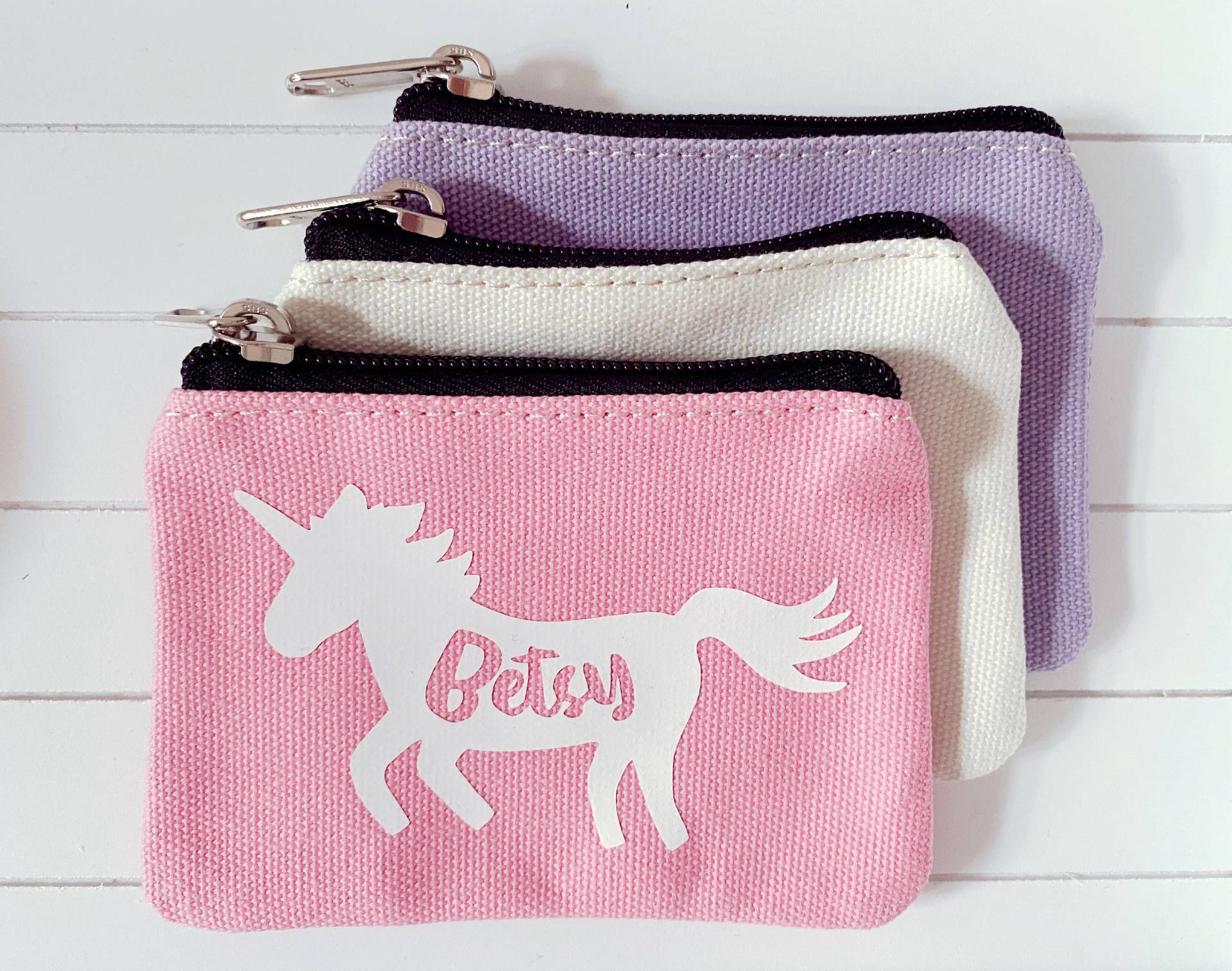 Kinder Geldbeutel | Mädchen Personalisierte Geldbörse Rosa Münztasche Reißverschluss Geburtstagsgeschenk Einhorn Meerjungfrau Delfin von TombellaDesigns