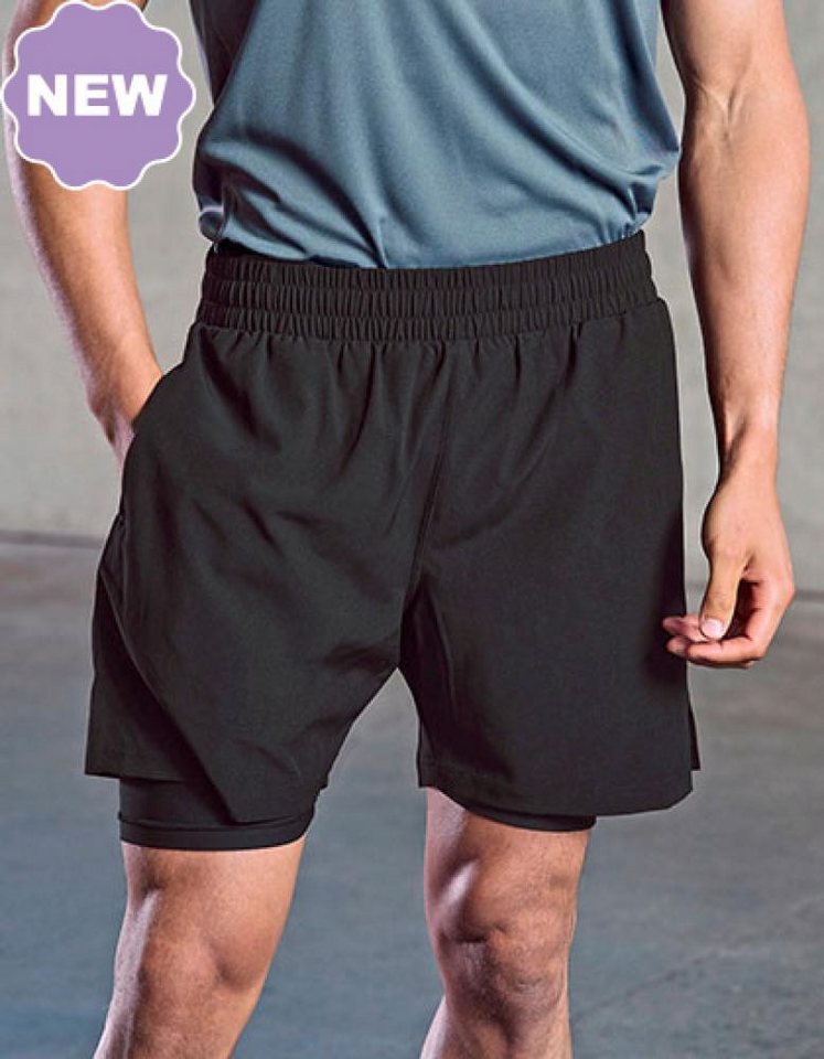 Tombo Trainingshose Men's Double Layer Sports Short kurze Hose von Tombo