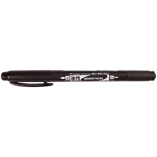 Tombow Fineliner Mono twin mit zwei Spitzen schwarz, 1 Stück (1er Pack) von Tombow